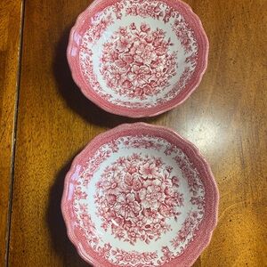 2 Meakin 6 1/2” Avondale Pink Coupe Cereal Bowls